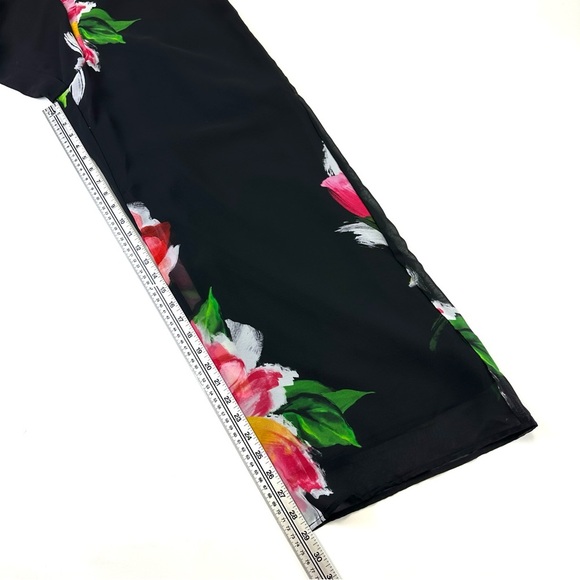 Frank Lyman floral chiffon wide leg women’s trousers Size 14 pull on Resortwear - Picture 8 of 15